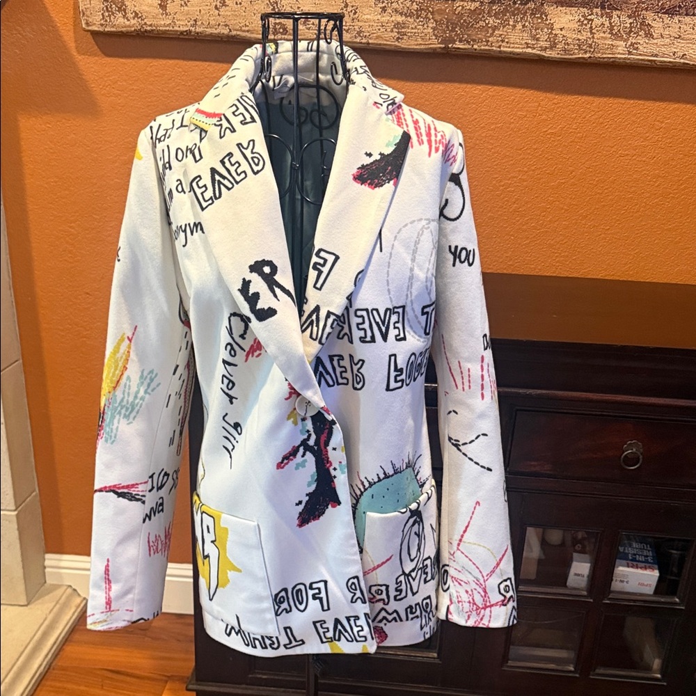 Medium Svetlo Graffiti Print Blazer Jacket